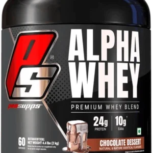 ProSupps Alpha Whey Premium Whey Blend, in the Chocolate Dessert flavor